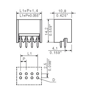 Штекерный соединитель печат S2L-SMT 3.50/08/180G 3.5SN BK RL