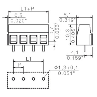 Клемма печатной платы LS 5.08/03/90 3.5SN BK BX