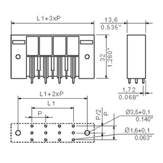 Штекерный соединитель печат SU 10.16HP/03/180F 3.5AG BK BX