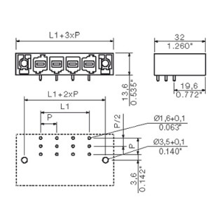 Штекерный соединитель печат SU 10.16HP/03/270F 3.5AG BK BX