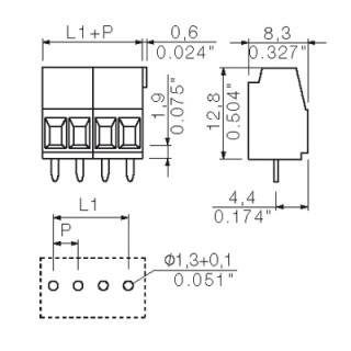 Клемма печатной платы LM 3.50/07/90 3.2SN OR BX