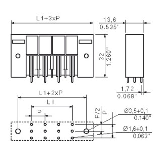 Штекерный соединитель печат SU 10.16HP/03/180SF 3.5AG BK BX