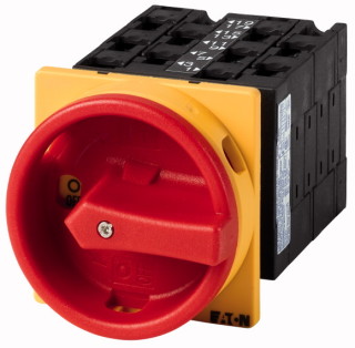 Главный выключатель , специальная конструкция, 5 контактных модулей , Ie = 25A , красно-желтая ручка , 0-1, переднее крепление