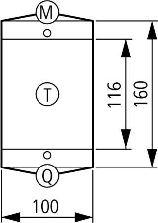 Изолированный корпус, ДхШхВ = 181x100x100 мм , DILE + адаптер ZE