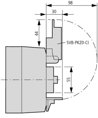 Изолированный корпус, ВхШхГ = 158x80x100 мм , для PKZM0