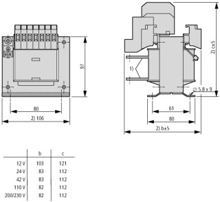 Однофазный трансформатор , 250 ВА , 400/ 230 В
