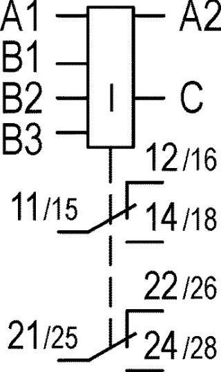 Реле измерения и контроля тока, 0,3 - 1,5 A, 1 - 5 A, 3 - 15 A, 220 - 240 V AC, 50/60 Hz