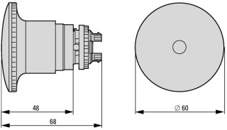 Кнопка аварийной остановки, D = 60мм, с подсветкой, отмена вытягиванием