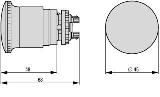 Кнопка аварийной остановки, D = 45 мм отмена вытягиванием