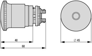 Кнопка аварийной остановки, D = 45 мм, индикатор положения переключателя