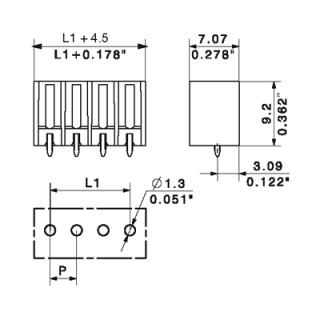 Штекерный соединитель печат SC-SMT 3.81/03/180G 3.2SN BK BX