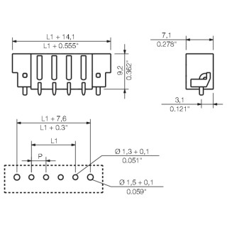 Штекерный соединитель печат SC-SMT 3.81/03/180LF 3.2SN BK BX