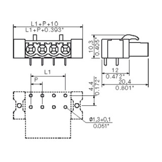 Штекерный соединитель печат BLL 5.08/03/90FI 3.2SN BK BX