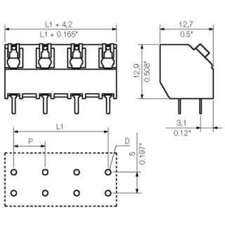 Клемма печатной платы LSF-SMT 7.50/02/135 1.5SN BK RL