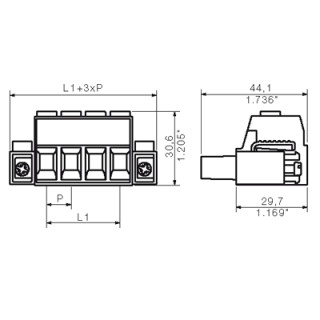 Штекерный соединитель печат BUZ 10.16HP/03/180SF AG BK BX
