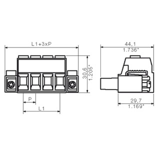 Штекерный соединитель печат BUZ 10.16HP/06/180SF AG BK BX