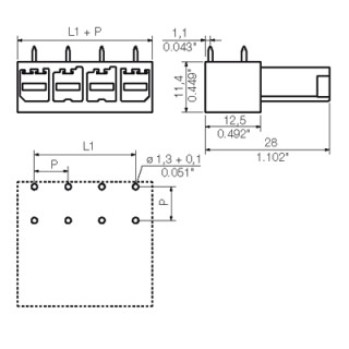 Штекерный соединитель печат BVL 7.62HP/04/270 3.5SN BK BX