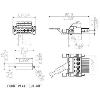 Штекерный соединитель печат BVZ 7.62HP/03/180RSH160 SN BK BX