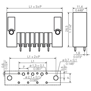 Штекерный соединитель печат SV 7.62HP/02/180F 3.5SN BK BX
