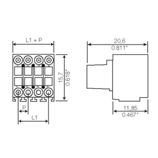 Штекерный соединитель печат B2L 3.50/06/180QV3 SN BK BX