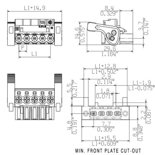 Штекерный соединитель печат BLZP 5.08HC/05/180LR SN OR BX