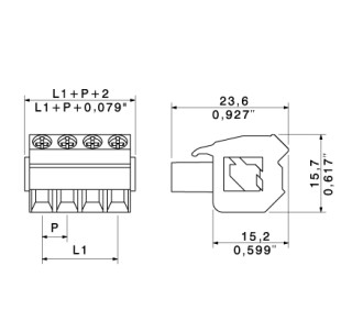 Штекерный соединитель печат BLZP 5.08HC/06/225B SN OR BX