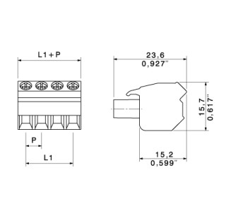 Штекерный соединитель печат BLZP 5.08HC/06/225 SN OR BX