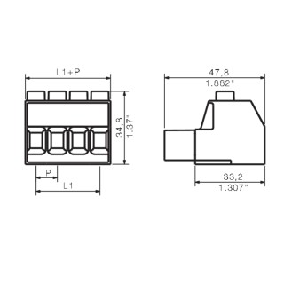 Штекерный соединитель печат SUZ 10.16HP/04/180G AG BK BX