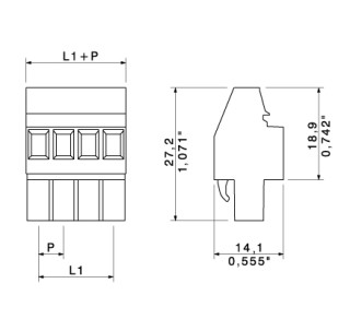 Штекерный соединитель печат BLZP 5.08HC/03/270 SN OR BX