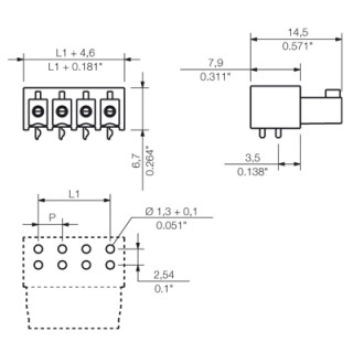 Штекерный соединитель печат BCL-SMT 3.81/05/90 1.5SN BK BX