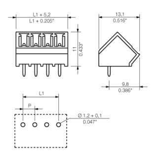 Штекерный соединитель печат SC 3.81/03/135G 3.2SN OR BX