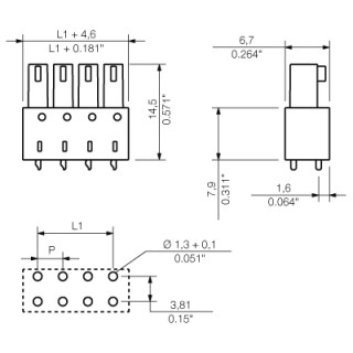 Штекерный соединитель печат BCL-SMT 3.81/02/180 1.5SN BK BX