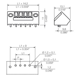 Штекерный соединитель печат SC-SMT 3.81/02/135LF 3.2SN BK BX