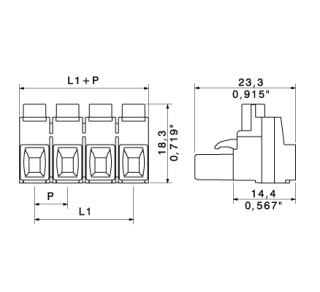 Штекерный соединитель печат BLZ 7.62HP/04/180 SN OR BX