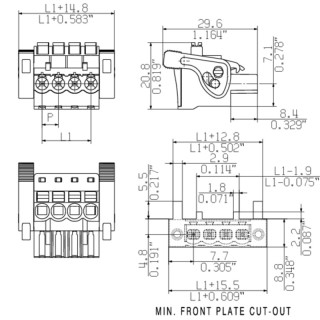 Штекерный соединитель печат BLF 5.00HC/02/90LR SN OR BX