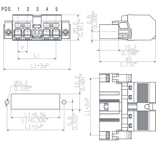 Штекерный соединитель печат SVF 7.62HP/03/180SFMSF2 SN BK BX SO