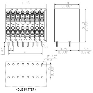 Клемма печатной платы LS2HF 3.50/10/90 3.5SN OR BX