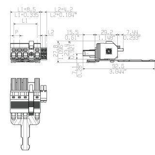 Штекерный соединитель печат BVF 7.62HP/04/180MF4 BCF/04R SN BK BX SO