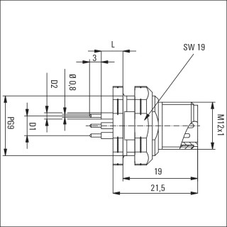 Гнездо произвольной сборки| SAIE-M12S-4-H5.5TL-PG9