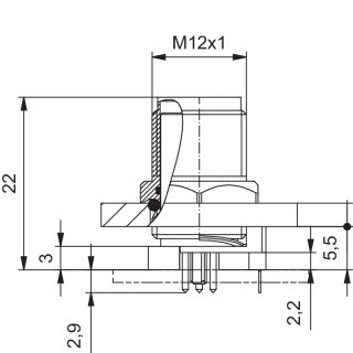 Гнездо произвольной сборки| SAIE-M12S-4-F5.5TL