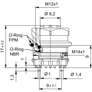 Гнездо произвольной сборки| SAIE-M12BB-5S-9/14SMT