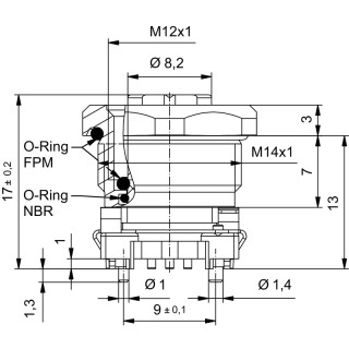 Гнездо произвольной сборки| SAIE-M12BB-4S-13/14SMT