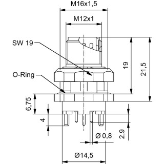 Гнездо произвольной сборки| SAIE-M12S-5AS-H6.75TL