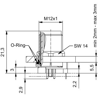 Гнездо произвольной сборки| SAIE-M12SB-4-H5.5TL