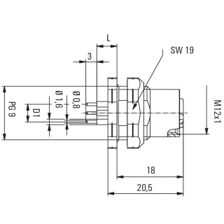 Гнездо произвольной сборки| SAIE-M12BD-4-H5.5TL-PG9