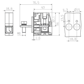 Проходная клемма WGK 50 VP BK BX