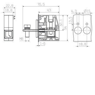 Проходная клемма WGK 50 VP/Z BK BX