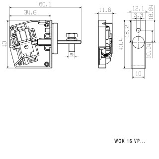 Проходная клемма WGK 16 VP BK BX