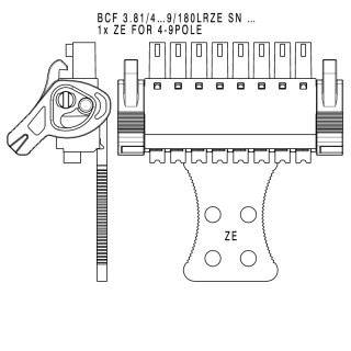 Штекерный соединитель печат BCF 3.81/08/180LRZE SN BK BX