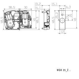 Проходная клемма WGK 25/Z BK BX